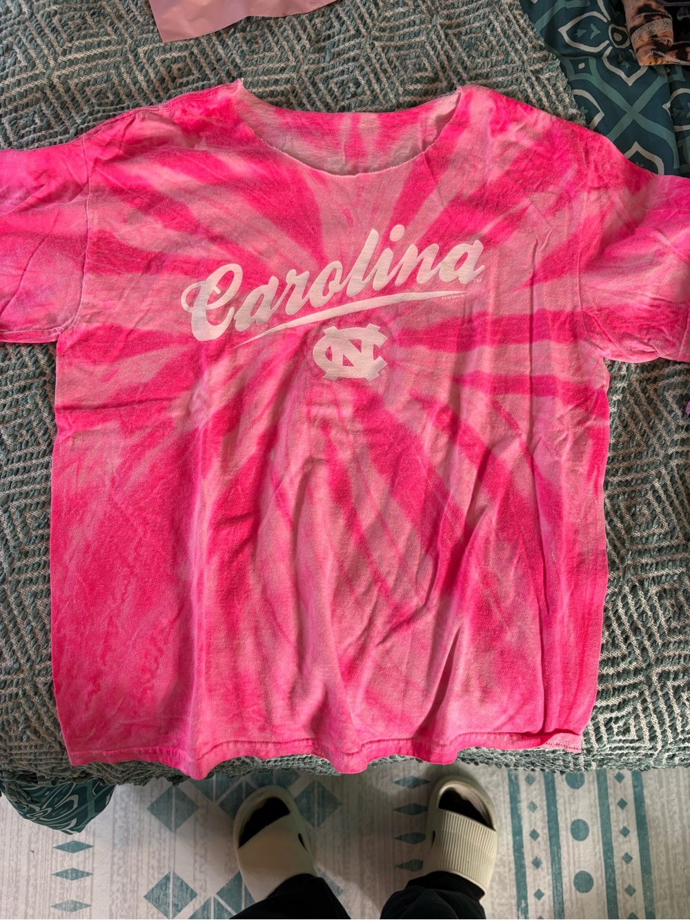 Carolina Tie-Dye Short Sleeve Tee in Bright Pink